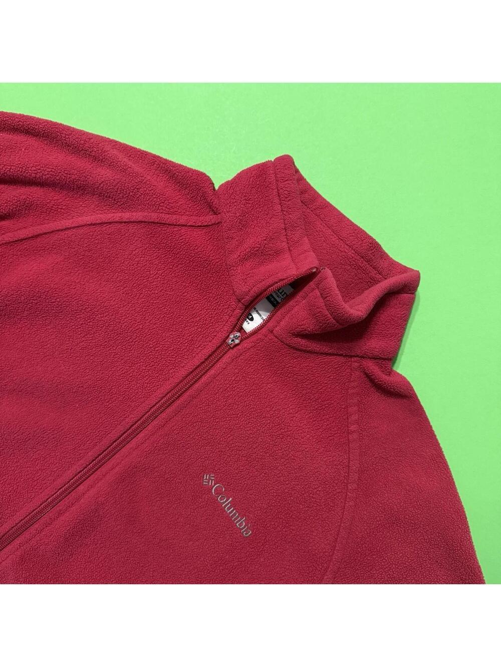 Columbia Benton Springs Full Zip Fleece Jacket Red Pink Womens Medium